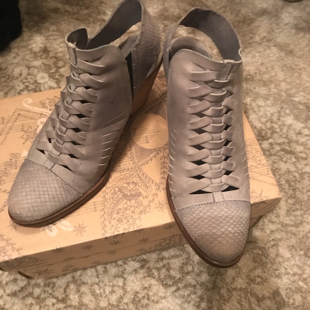 Free People Gray Ankle Boot